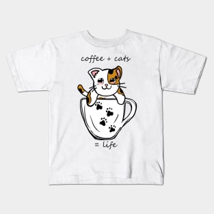 coffee cat Kids T-Shirt